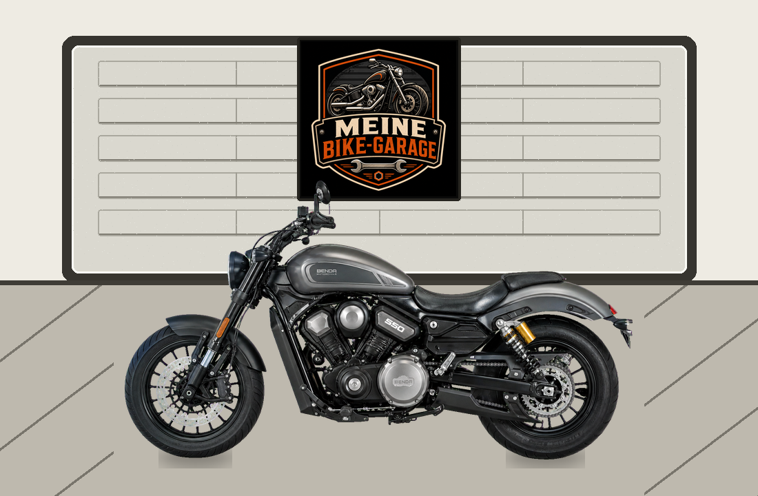 Motorradillustration für Benda Redstone 550