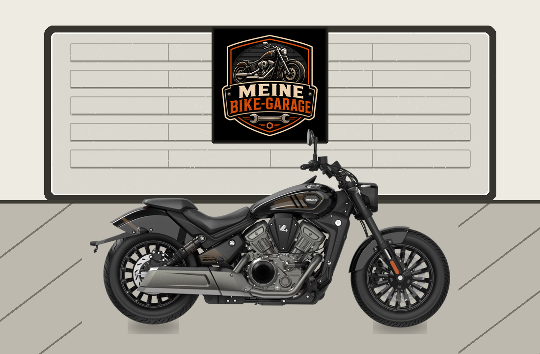 Motorradillustration für Benda Rock 707