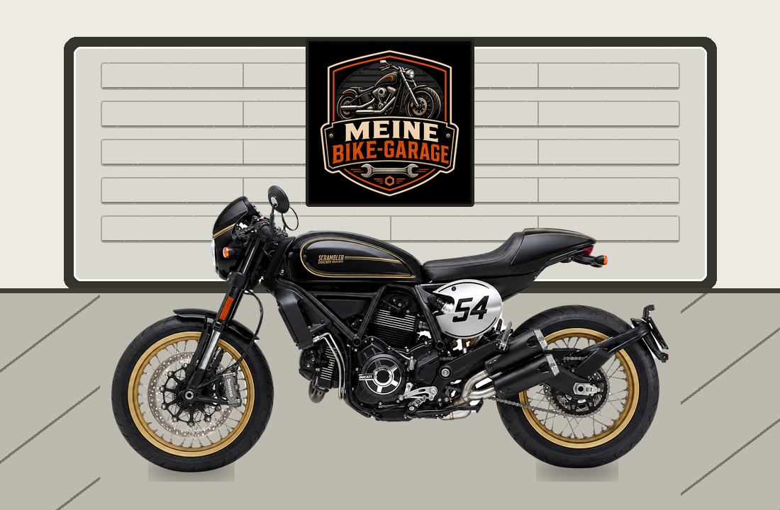 Motorradillustration für Ducati Scrambler Cafe Racer