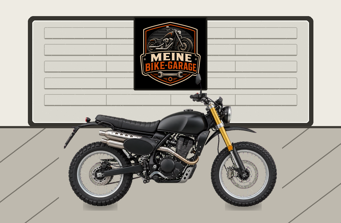 Motorradillustration für Fantic Caballero 125 Scrambler
