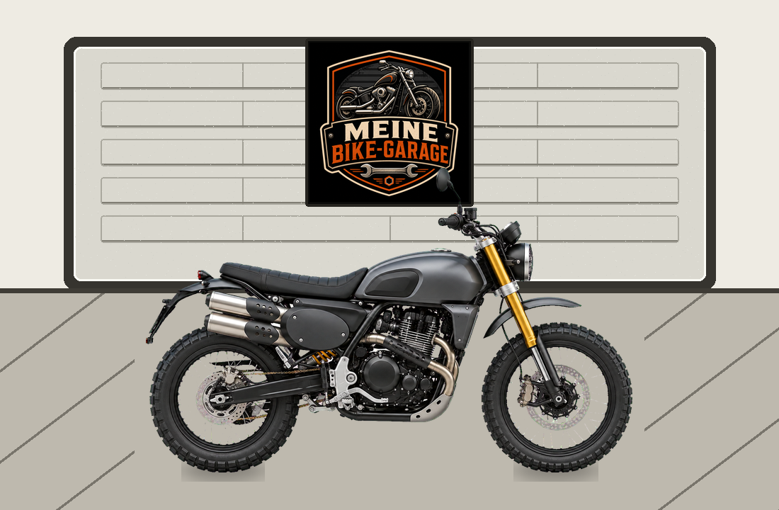 Motorradillustration für Fantic Caballero 500 Scrambler