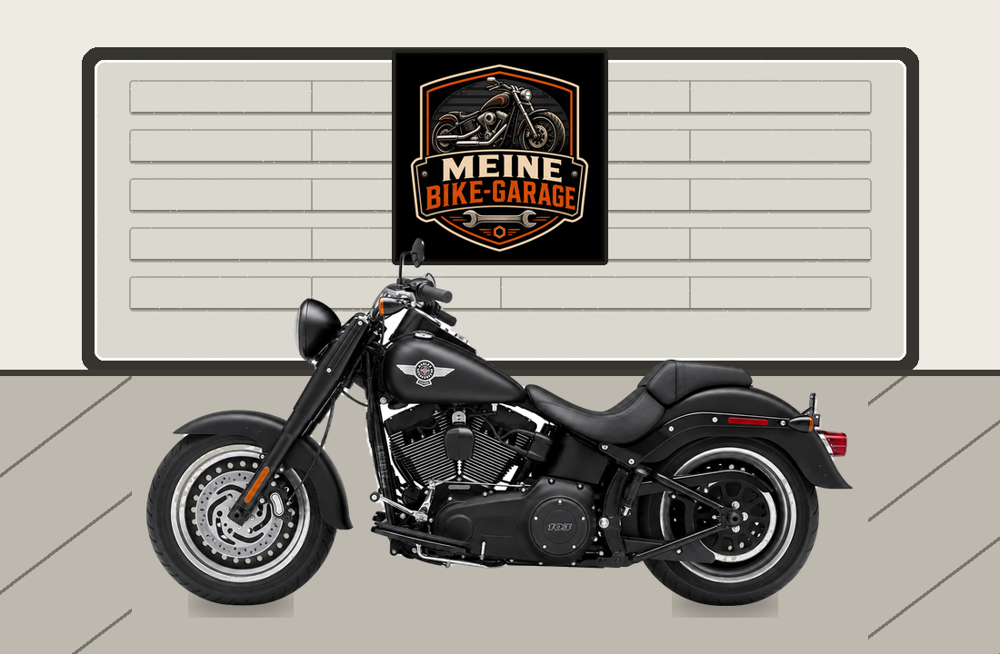 Motorradillustration für Harley-Davidson Softail Fat Boy Lo