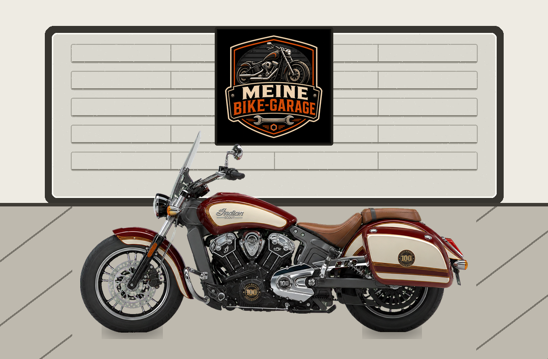 Motorradillustration für Indian Scout 100th Anniversary