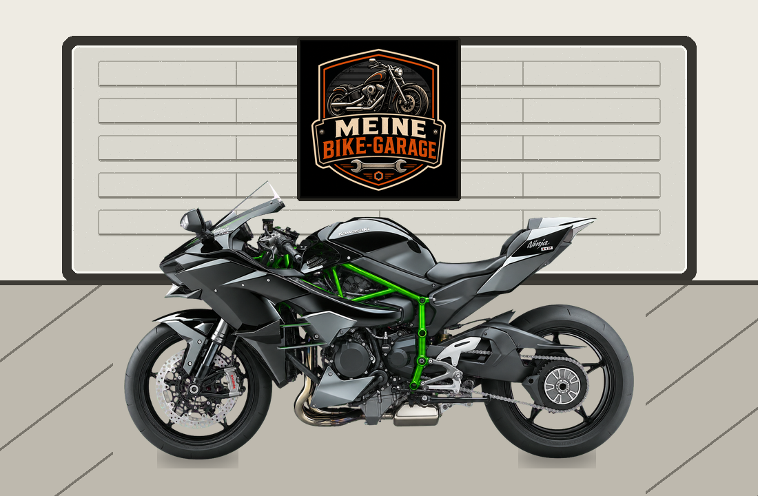 Motorradillustration für Kawasaki Ninja H2